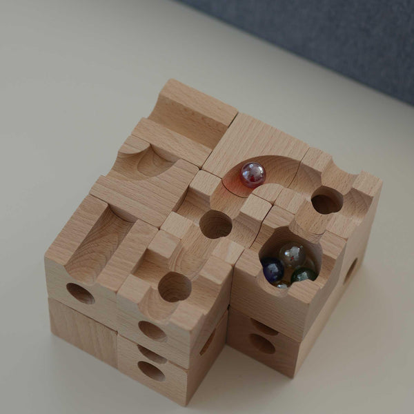 Murmelbahn aus Holz, 16er Set - Labyrinthkiste