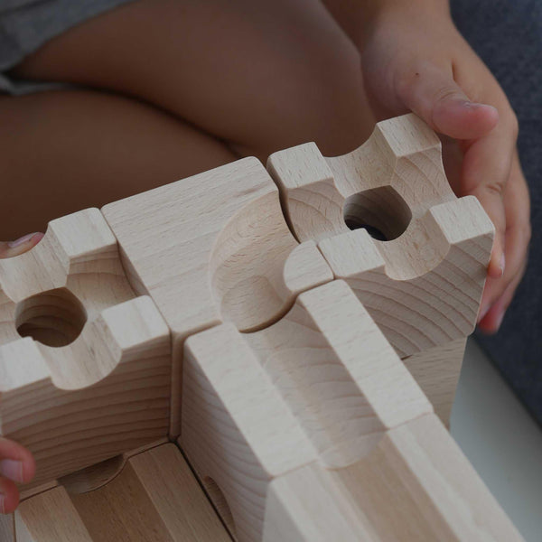 Murmelbahn aus Holz, 32er Set - Labyrinthkiste