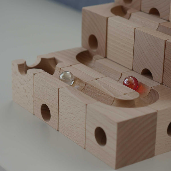 Murmelbahn aus Holz, 32er Set - Labyrinthkiste