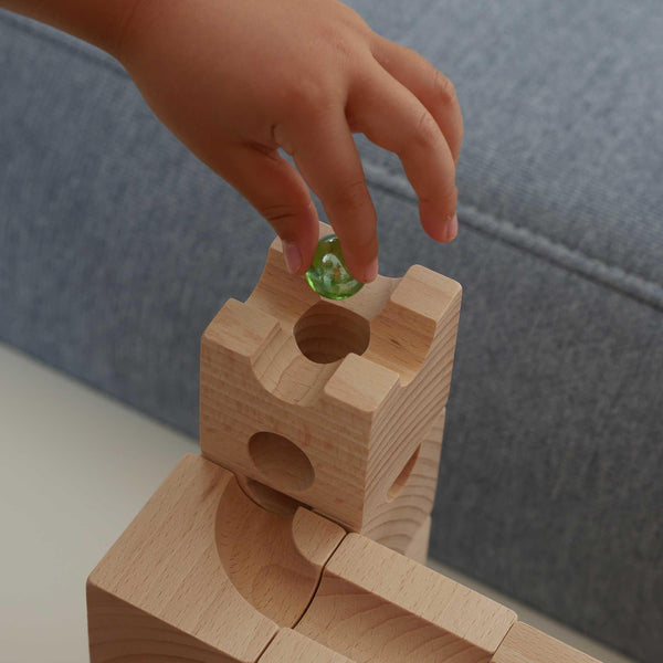 Murmelbahn aus Holz, 32er Set - Labyrinthkiste
