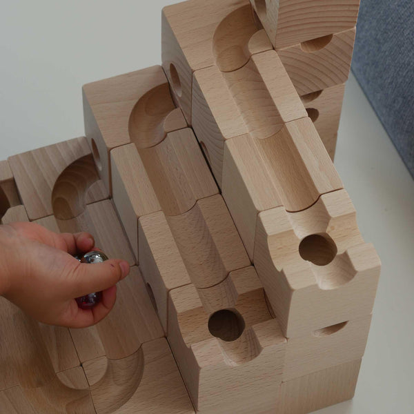 Murmelbahn aus Holz, 32er Set - Labyrinthkiste