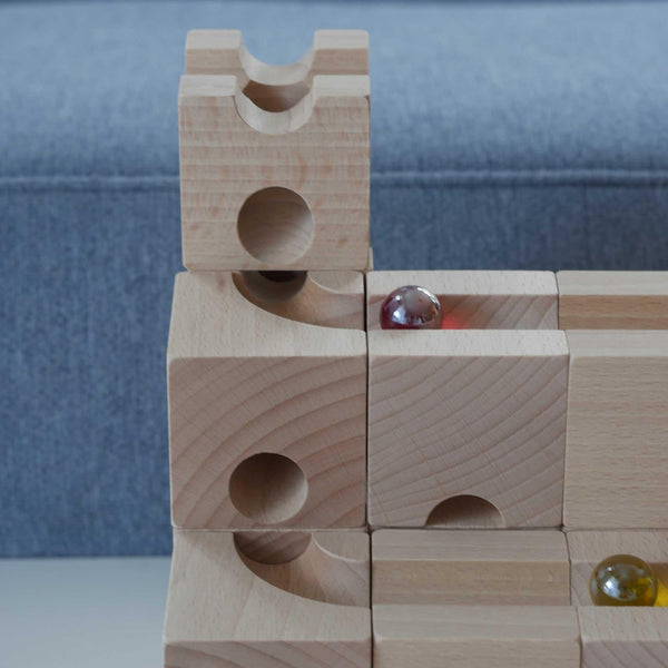 Murmelbahn aus Holz, 32er Set - Labyrinthkiste