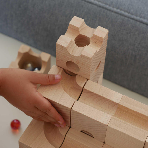 Murmelbahn aus Holz, 32er Set - Labyrinthkiste