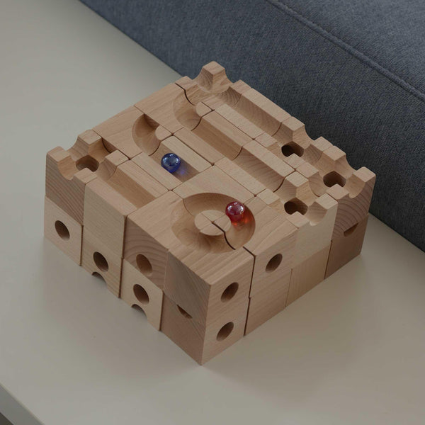 Murmelbahn aus Holz, 32er Set - Labyrinthkiste