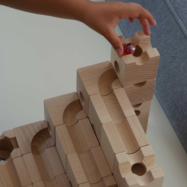 Murmelbahn aus Holz, 32er Set - Labyrinthkiste
