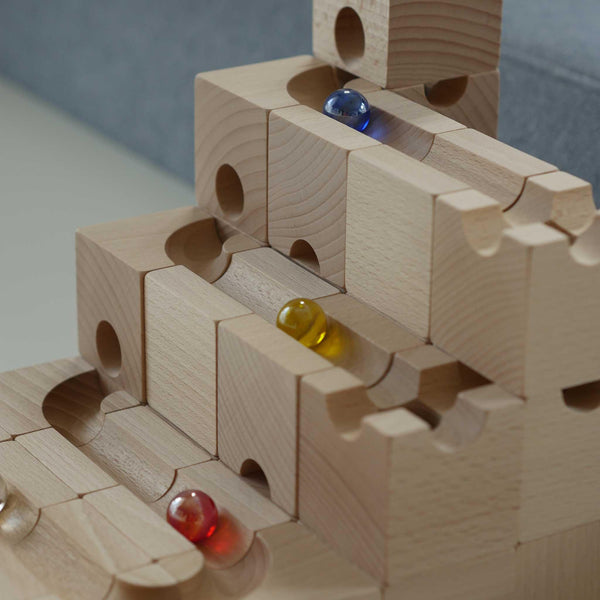 Murmelbahn aus Holz, 32er Set - Labyrinthkiste