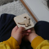 Sandstempel aus Holz mit Dinos, handgefertigt