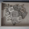 Sandstempel aus Holz mit Fahrzeugen, handgefertigt