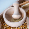 Holzschalen und Mörser-Set