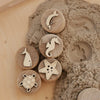 Sandstempel aus Holz mit Meerestieren, handgefertigt
