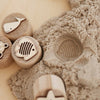 Sandstempel aus Holz mit Meerestieren, handgefertigt