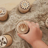 Sandstempel aus Holz mit Sommermotiven, handgefertigt