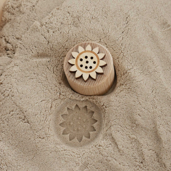 Sandstempel aus Holz mit Sommermotiven, handgefertigt