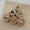 Sandstempel aus Holz mit Wintermotiven, handgefertigt