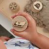 Sandstempel aus Holz mit Wintermotiven, handgefertigt