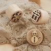 Sandstempel aus Holz mit Wintermotiven, handgefertigt