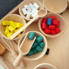 Montessori Holzzylinder für Farbspiele, Zangen- und Sortierübungen