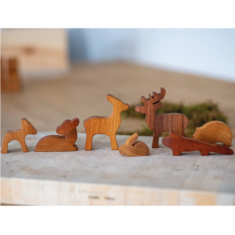 7 Waldtiere aus Holz