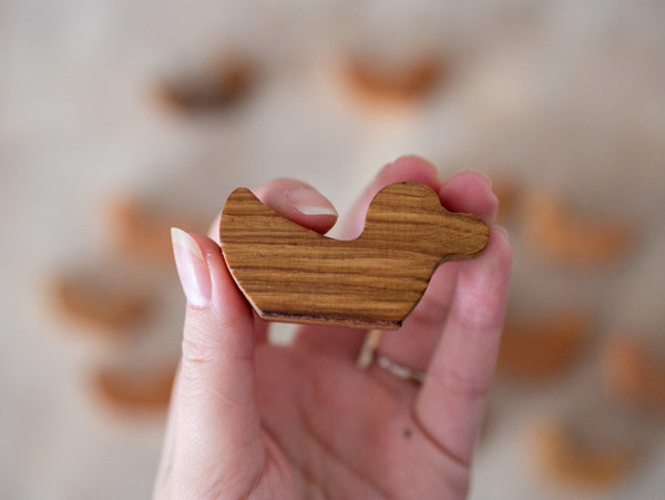 Entenfamilie aus Holz, handgefertigt