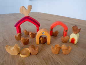 Hühnerfarm aus Holz, handgefertigt