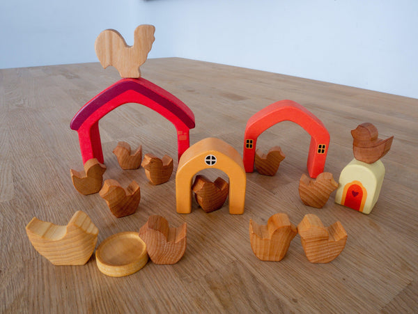 Hühnerfarm aus Holz, handgefertigt